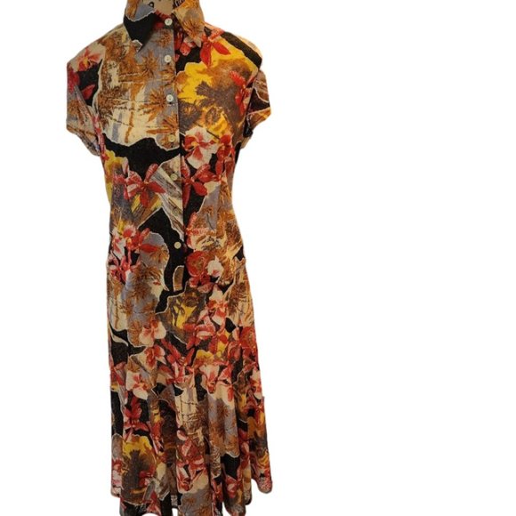 Women's loose skirt and blouse with floral print. Size M - Picture 1 of 14